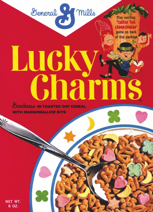 The first Lucky Charms box in 1964